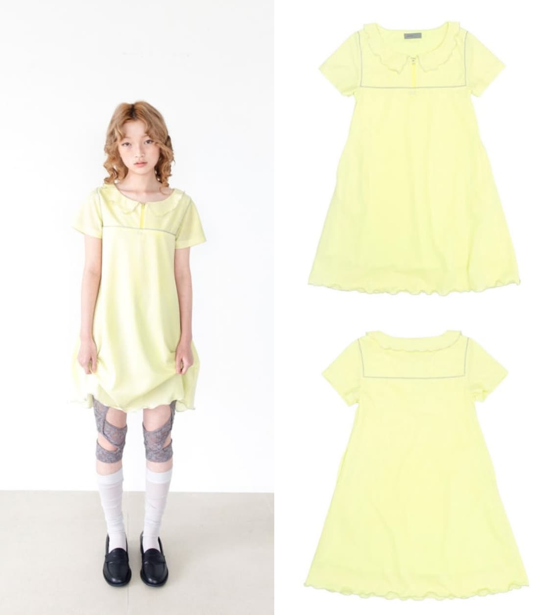 샵페어리 mesh lining babydoll dress (lemon) 상품이미지1