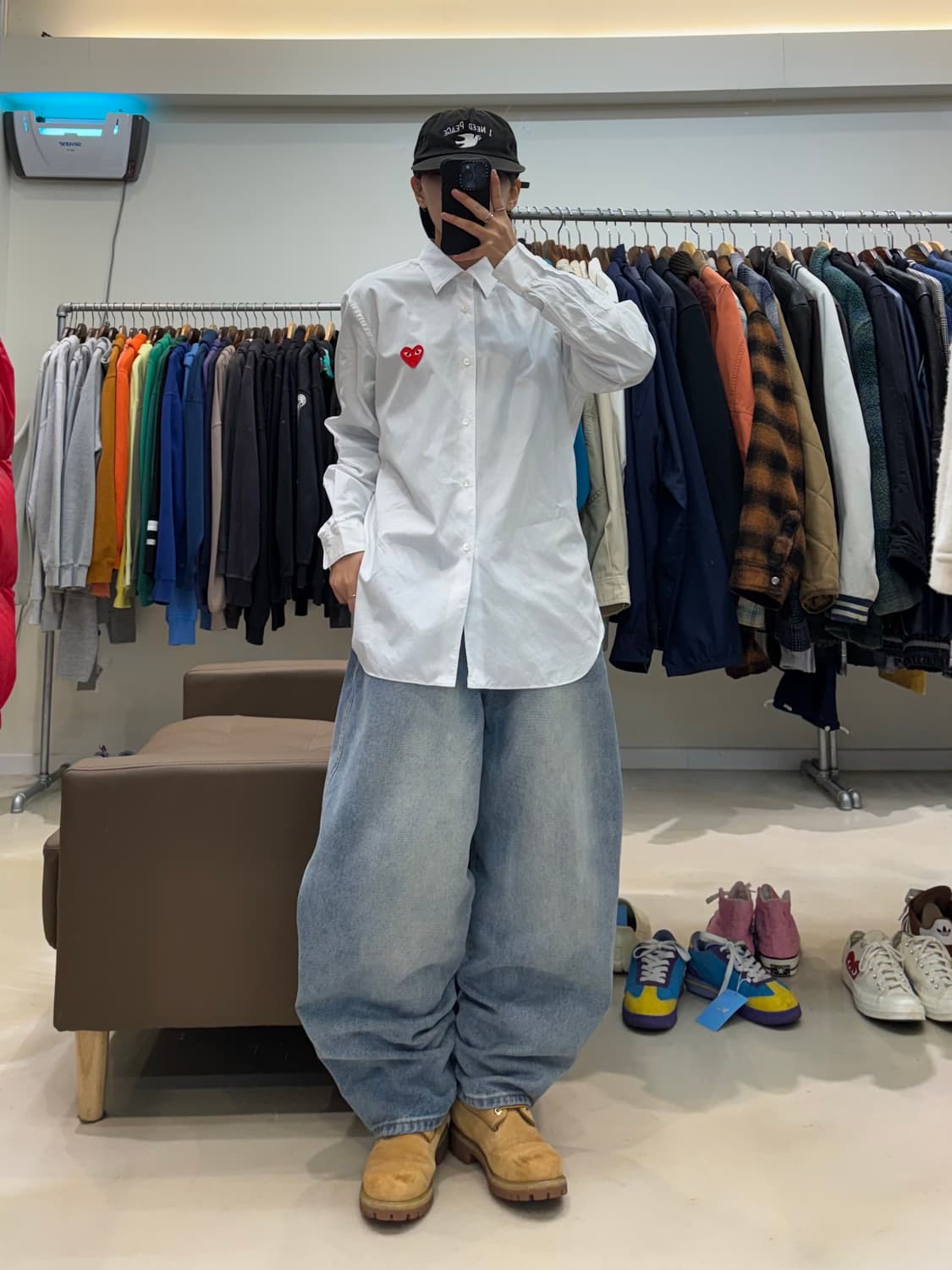 꼼데가르송 플레이 레드 와펜 셔츠 상품이미지5