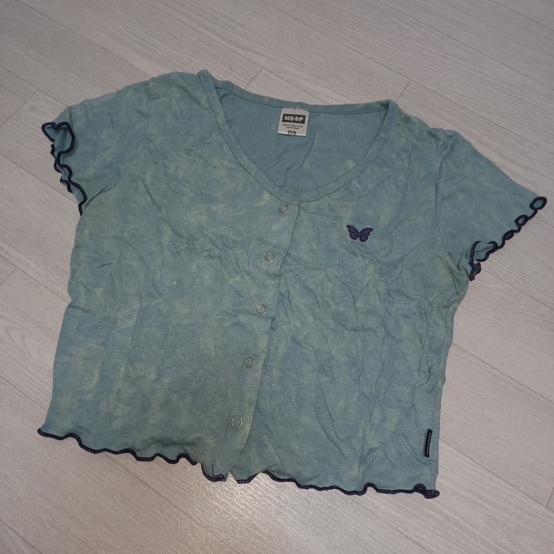 네스티팬시클럽 타이다이 크롭 반팔 가디건 상품이미지1