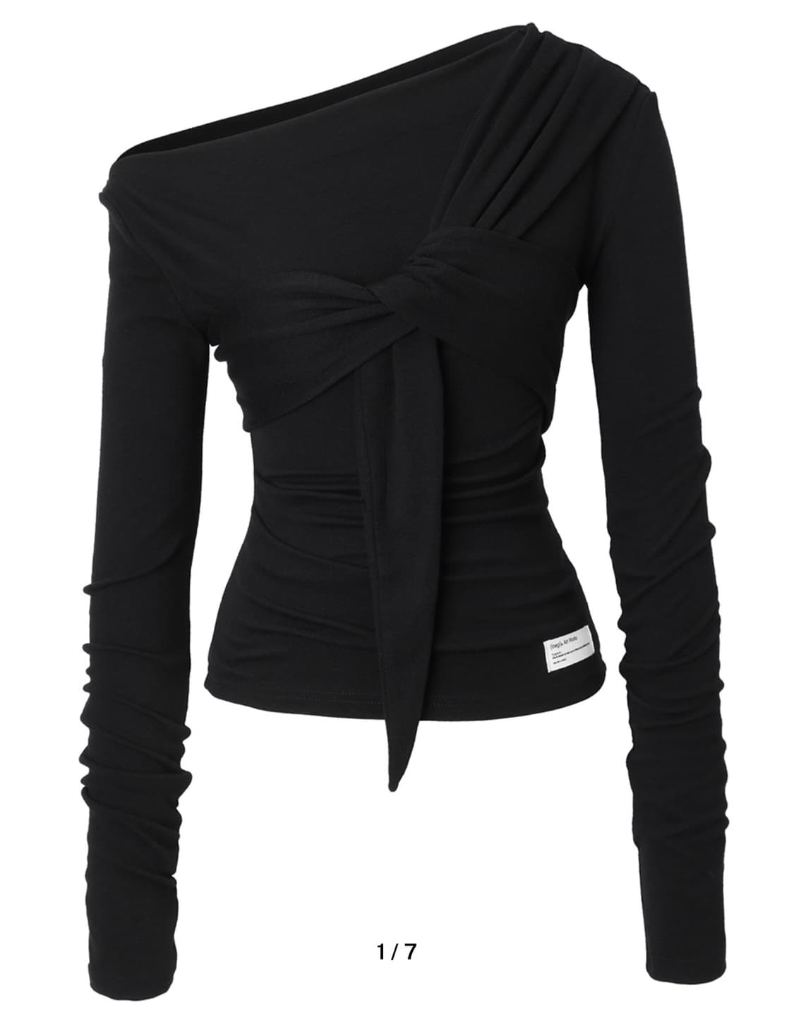 이네기 Drape Flow Tie Long Sleeve (black) 상품이미지1