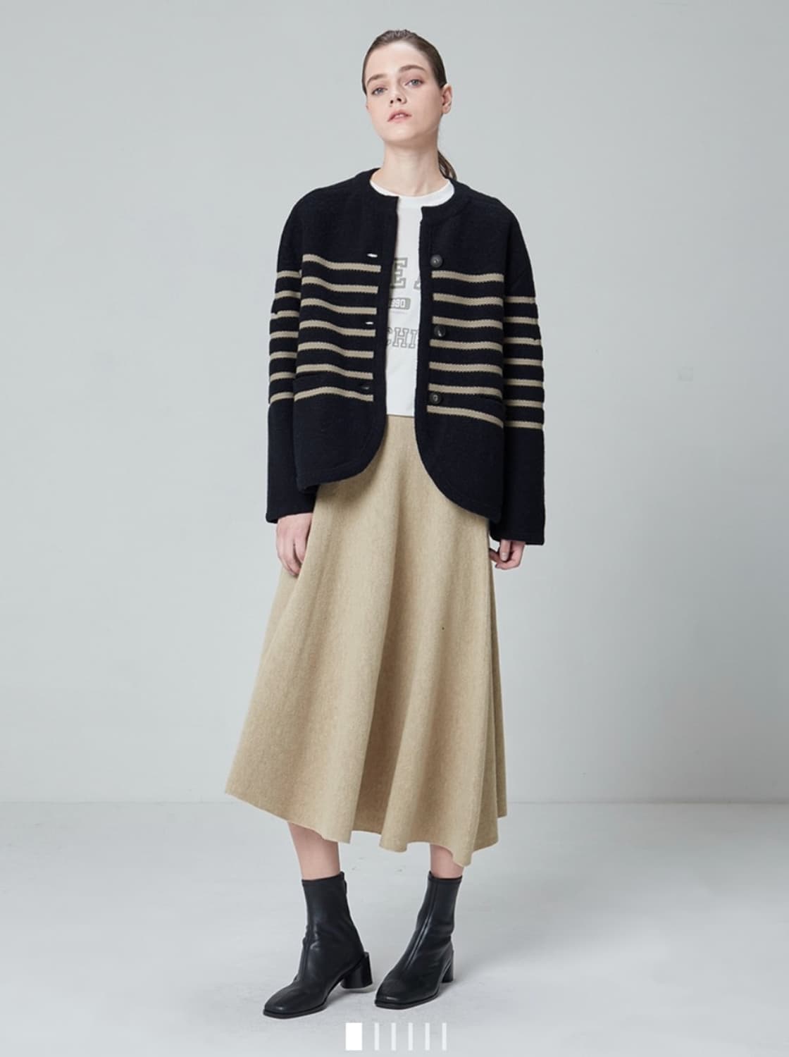 한섬 시스템 2022 스트라이프 울 니트 가디건 F사이즈 상품이미지1