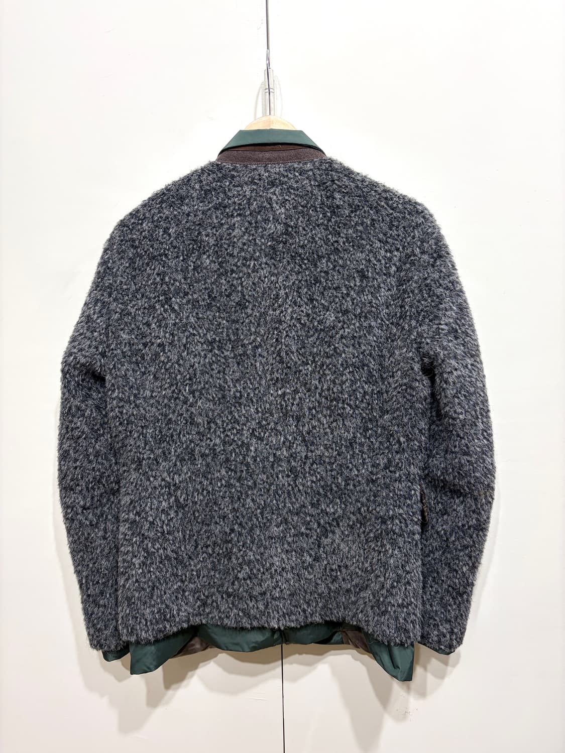 컬러 비콘 알파카 나일론 레이어드 울 자켓 상품이미지4