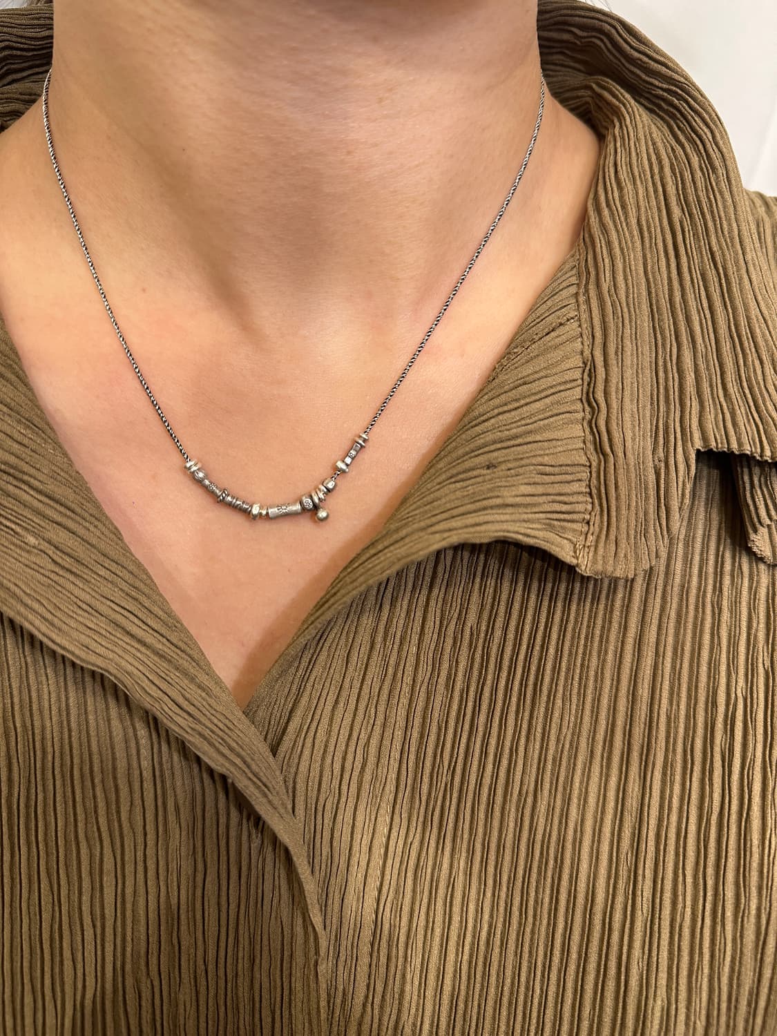 Musta karensilver mix necklace 상품이미지5