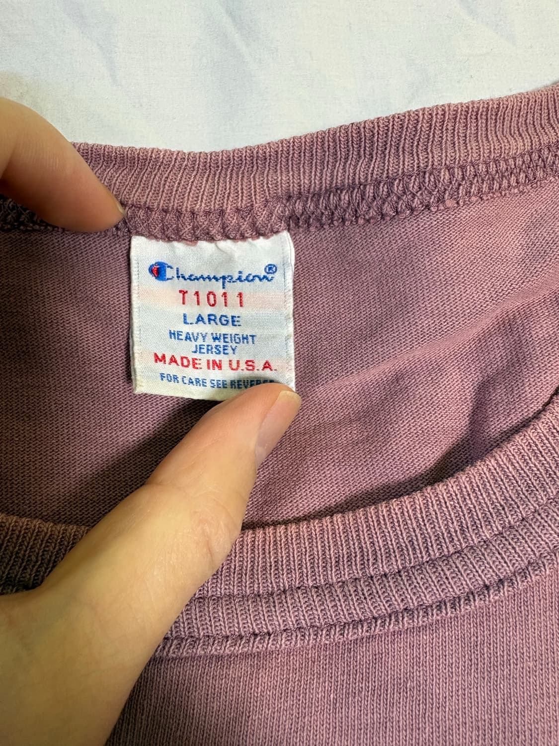 챔피온 T1011 티셔츠 핑크 상품이미지2