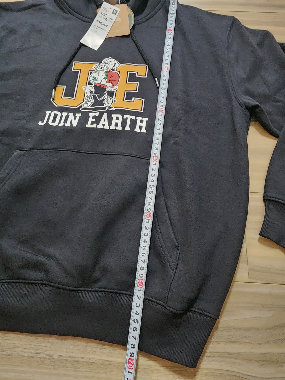 탑텐기모후드티셔츠블랙105 상품이미지5