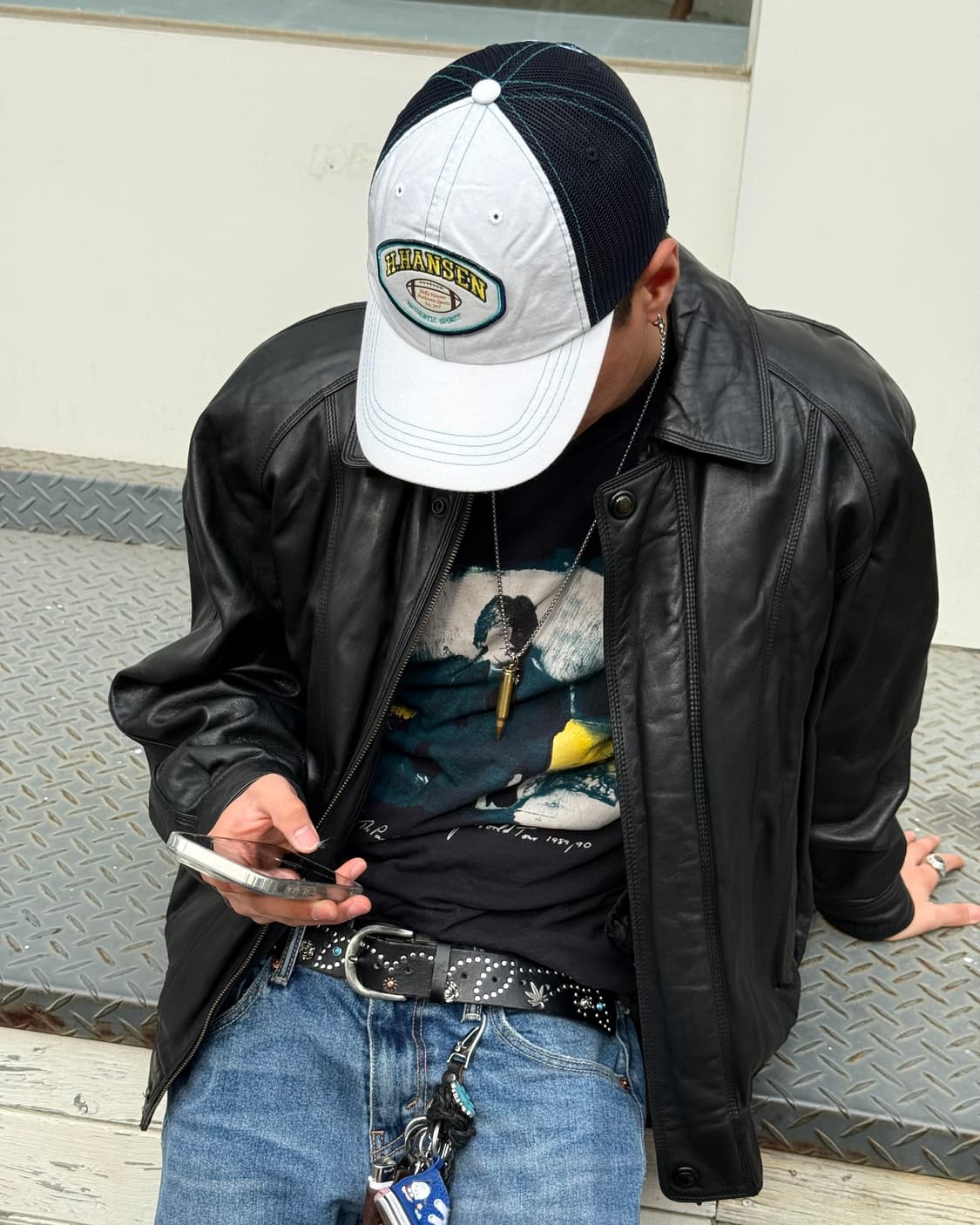 Indian 90s lambskin bomber jacket 상품이미지8