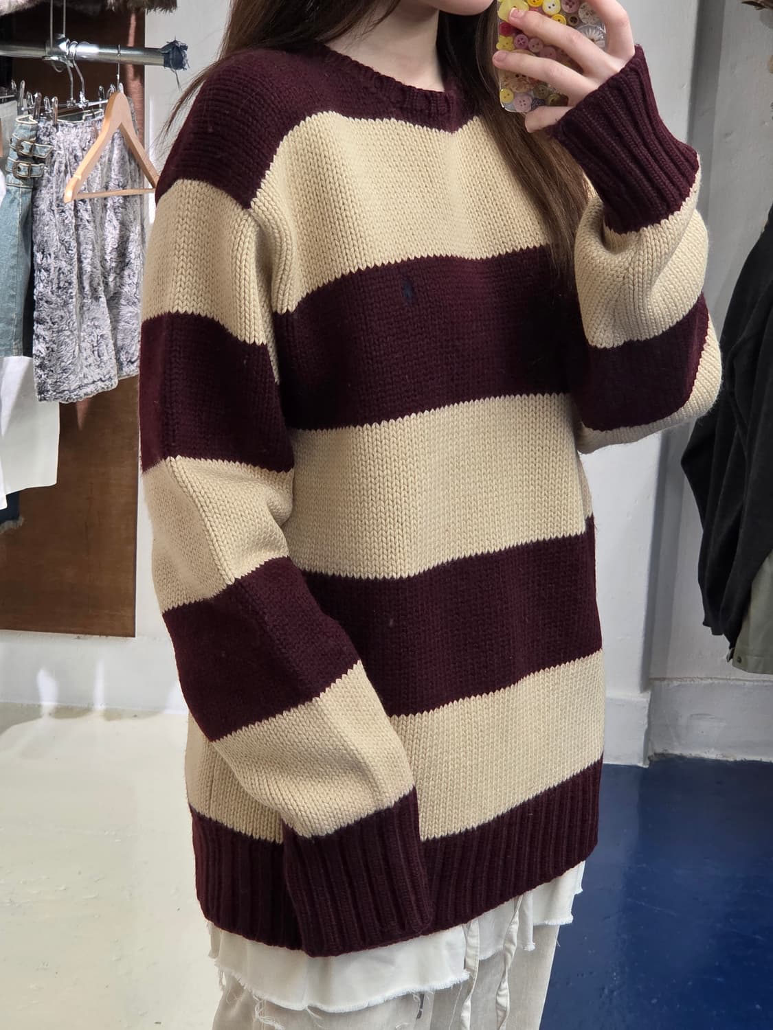 1990s PRL 폴로 랄프로렌 투톤 울 니트 상품이미지2