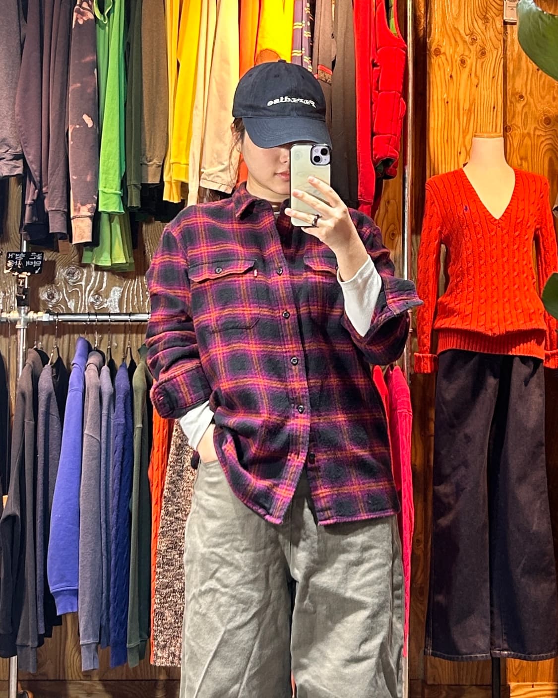 M 리바이스 퍼플 & 블랙 쉐도우 체크셔츠 상품이미지1