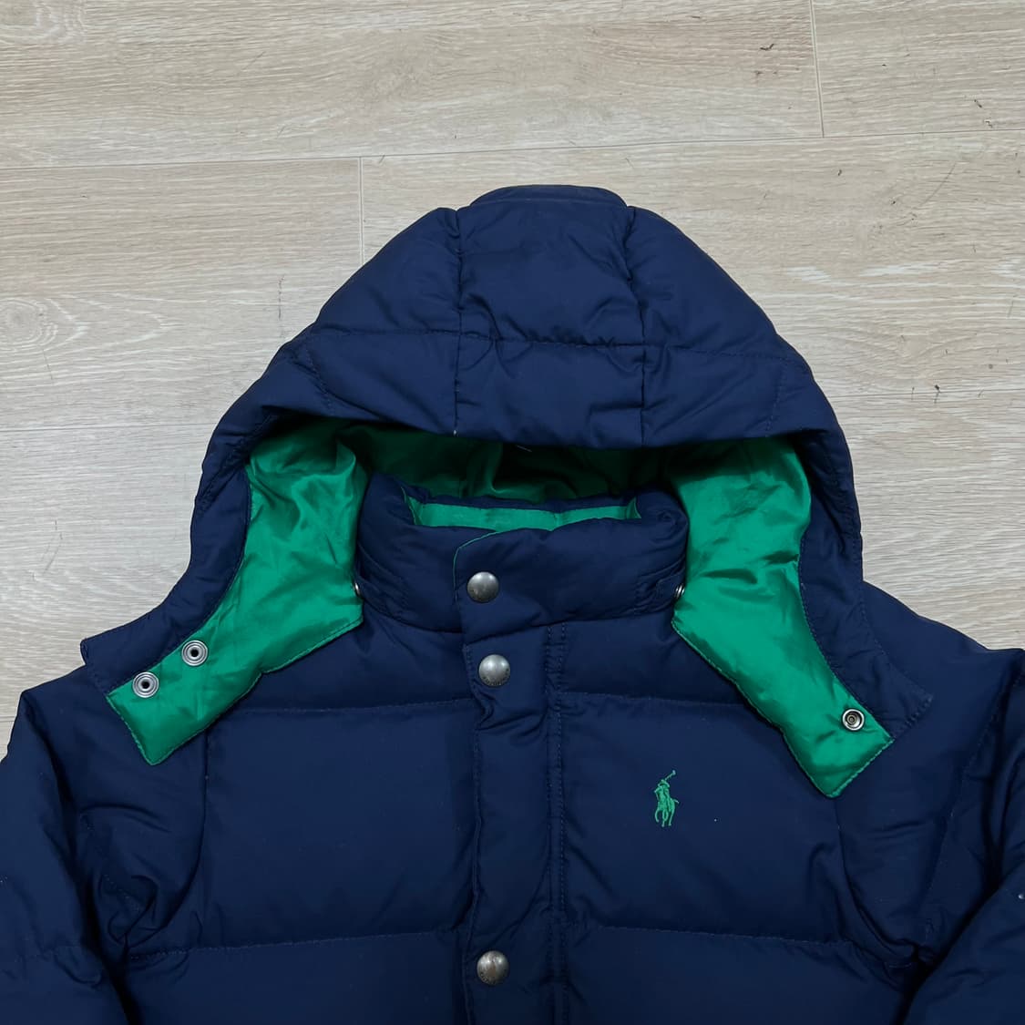 폴로 랄프로렌 키즈 덕다운 스몰포니 후드 패딩 점퍼 [네이비] 5세 상품이미지2