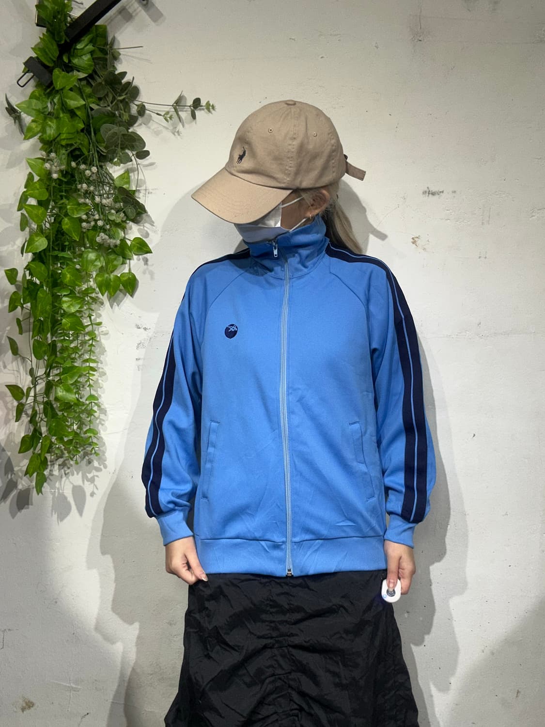 아식스 블루 블랙 사이드 라인 트랙탑 져지 90 상품이미지2