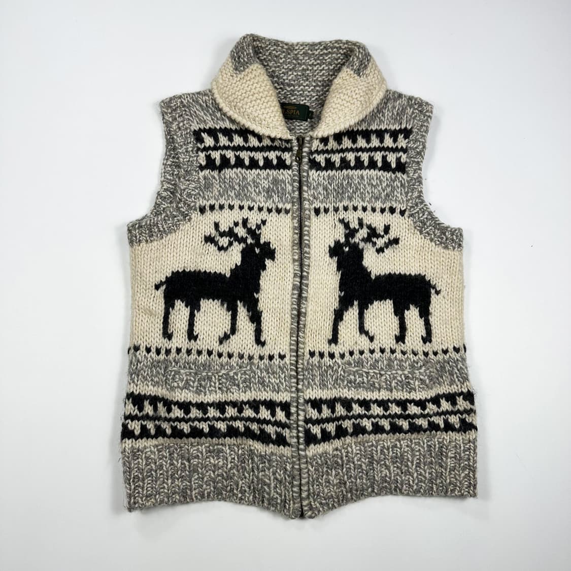 JPN 재팬빈티지 클래식 코위찬 니트 베스트 조끼 L 상품이미지1