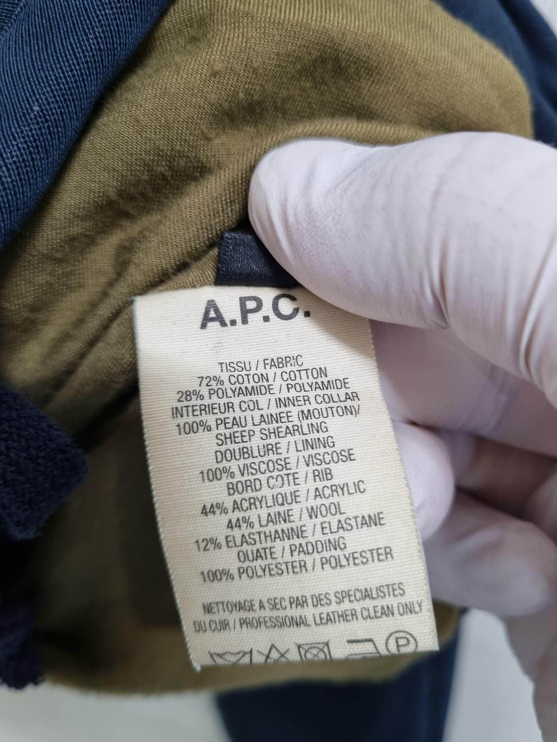 A.P.C. KANYE 네이비 셰르파 칼라 봄버 자켓 S 상품이미지9