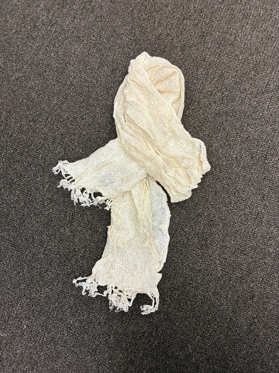 Japanese vintage 펀칭 아이보리 머플러 상품이미지4