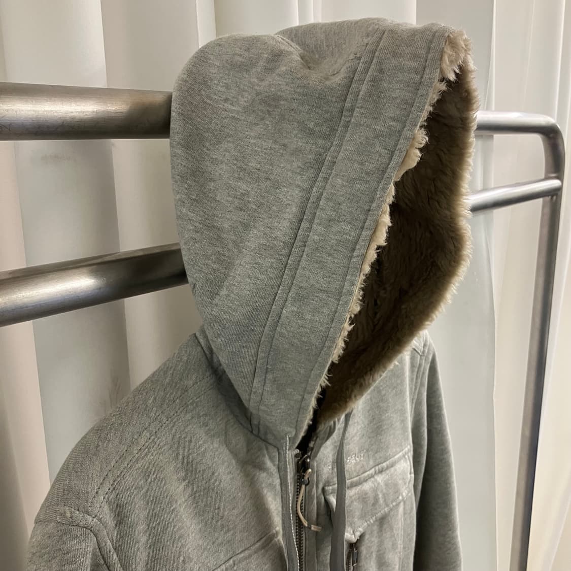 디젤 그레이 헤비웨이트 퍼 후드집업 M 상품이미지5