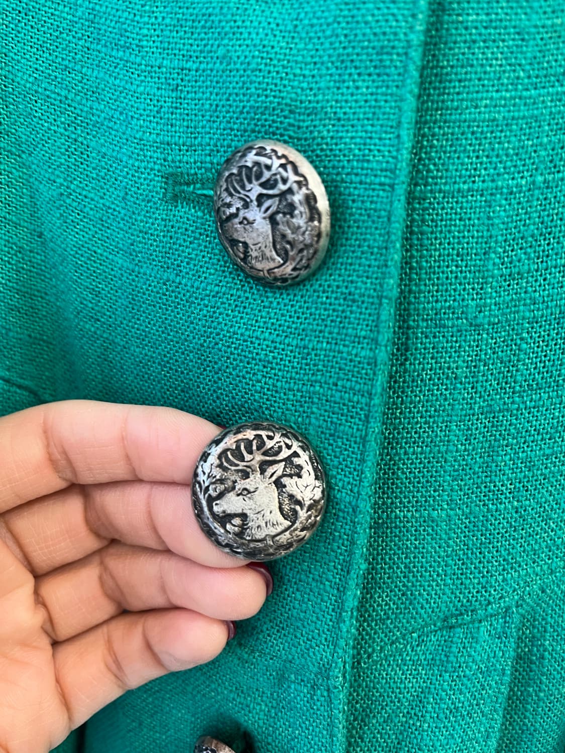 [희귀/유럽빈티지]  그린 린넨 혼방 빈티지 원피스 상품이미지4