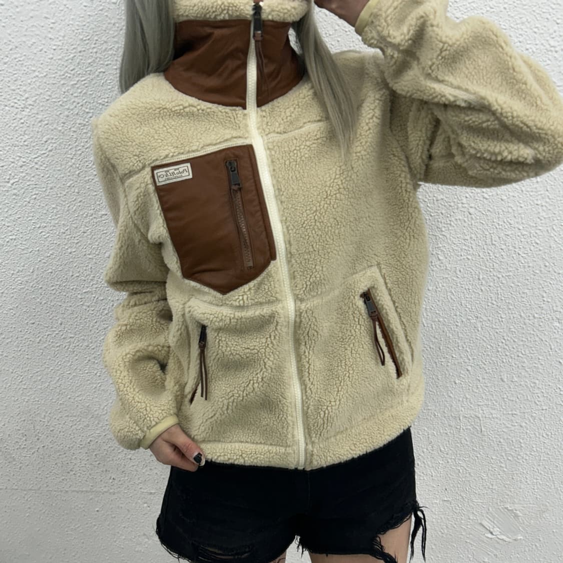 폴로 랄프로렌 브라운레더 포켓 베이지 뽀글이 자켓 S 상품이미지2