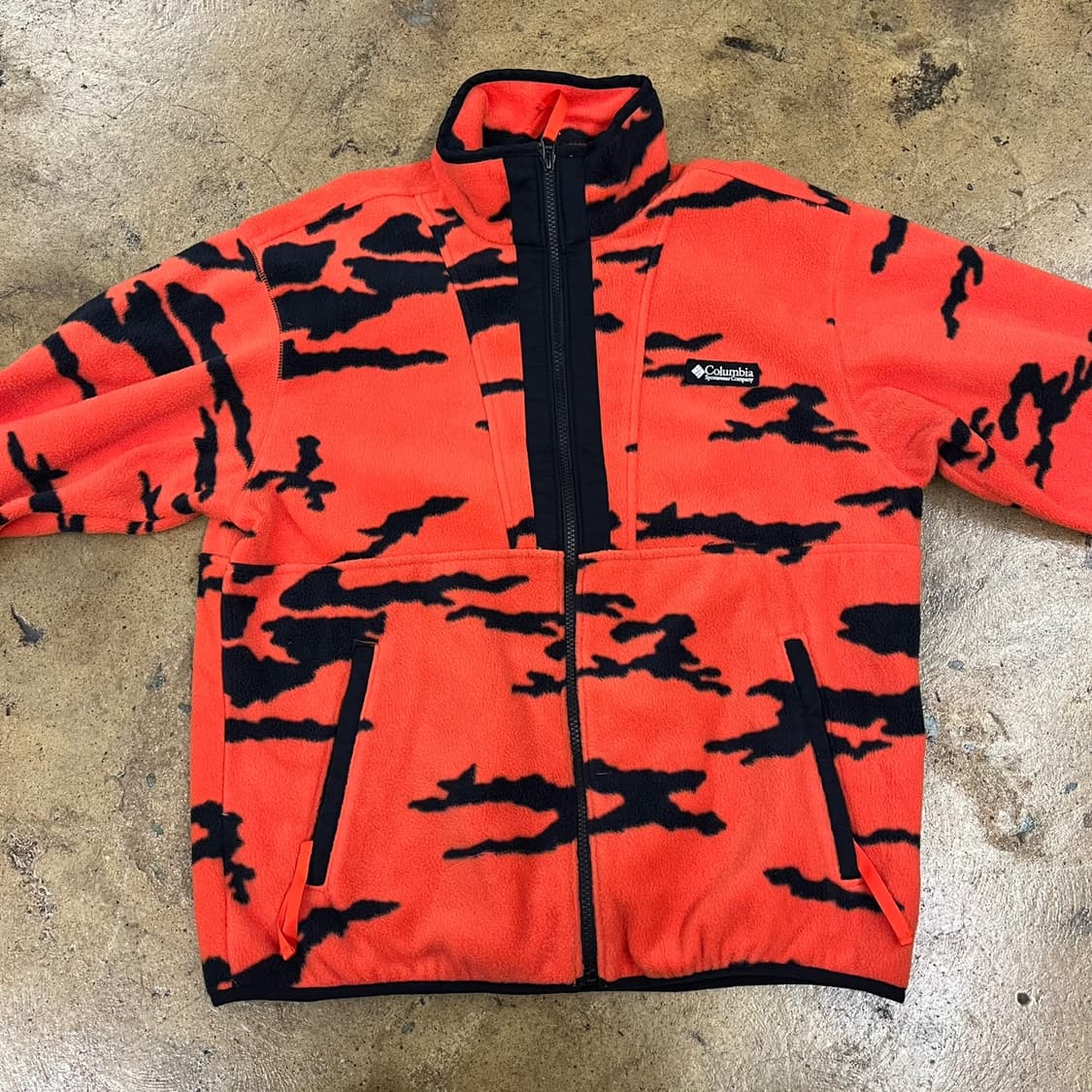 [정품/S] 컬럼비아 오렌지 블랙 패턴 플리스 자켓 b18 상품이미지3