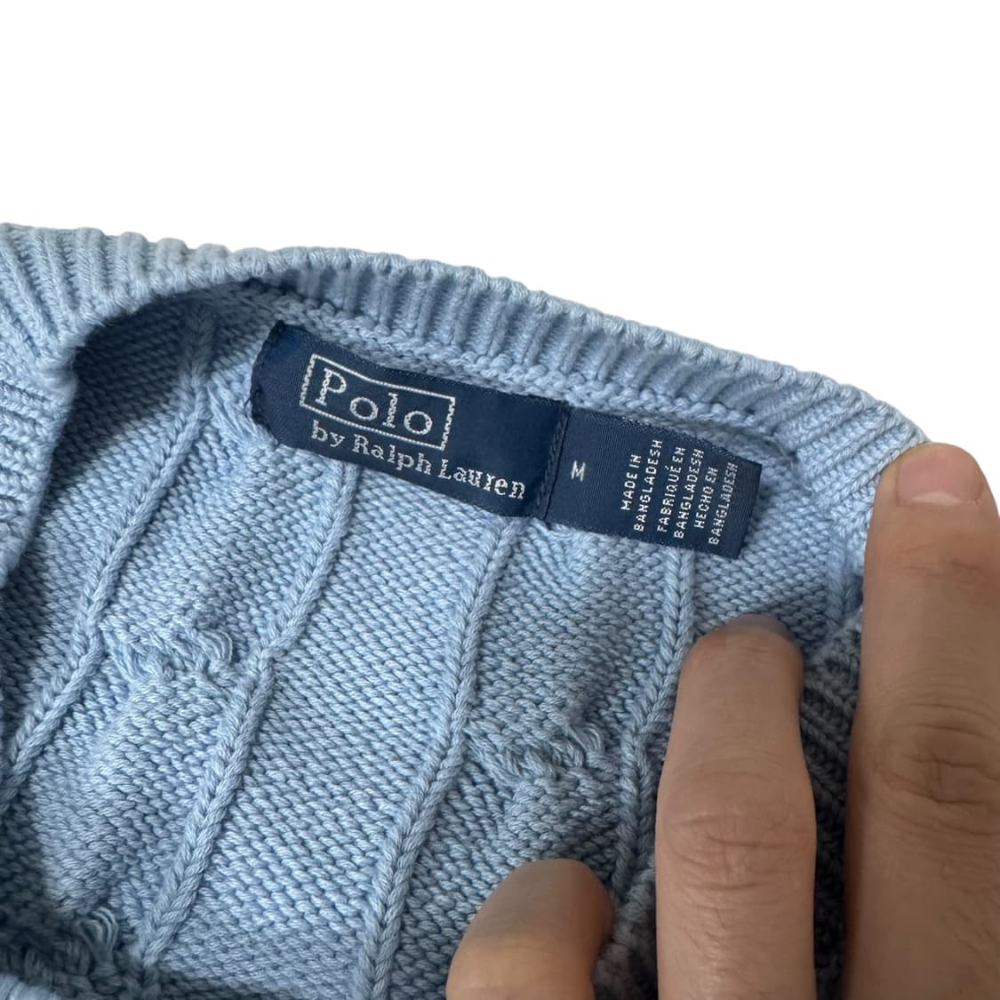 여성 신형 폴로 랄프로렌 소라색 꽈배기 가디건 상품이미지3