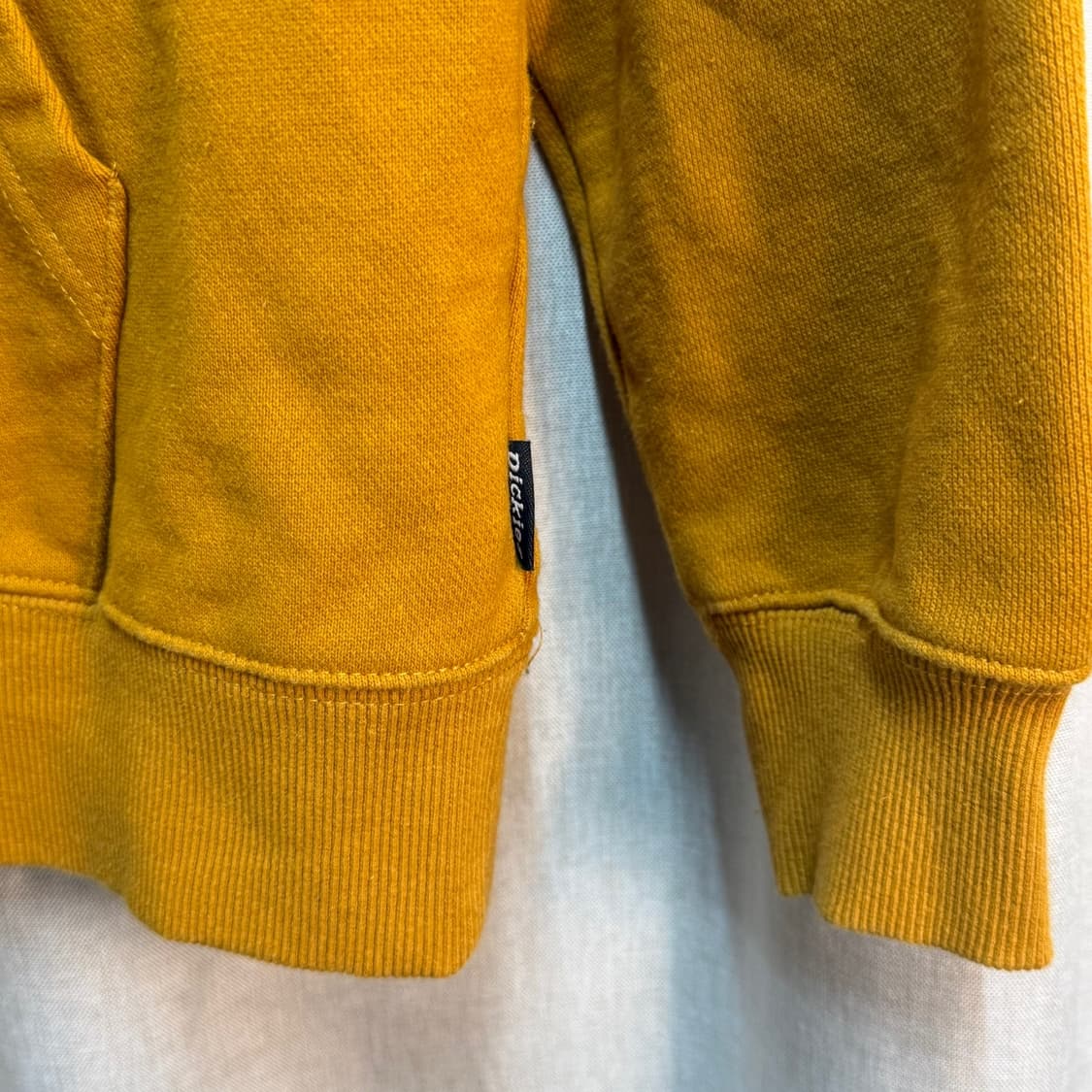 S 디키즈(Dickies) 빅로고 머스타드 기모 후드티 상품이미지4