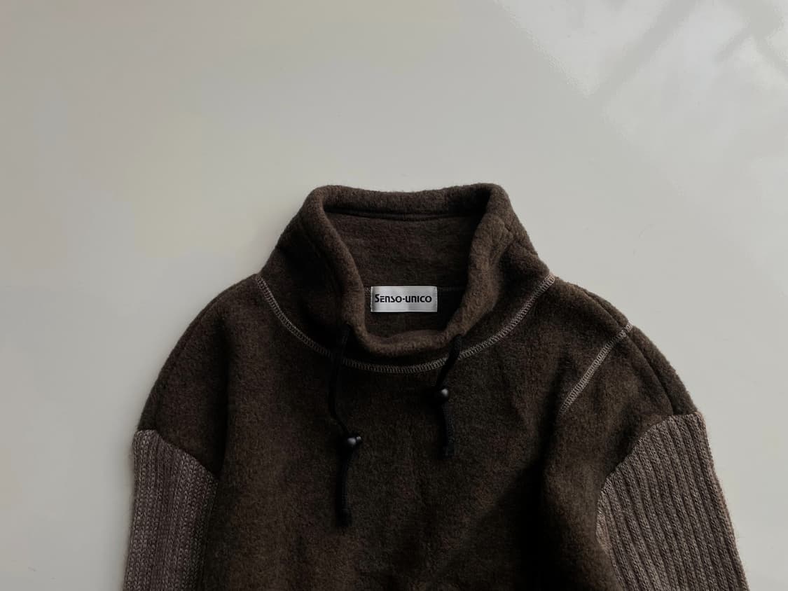 Stand collar knit sleeve pullo 상품이미지2