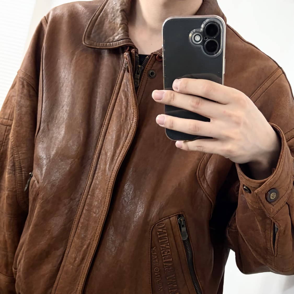 GianniBalentino 양가죽 봄버 자켓 상품이미지3