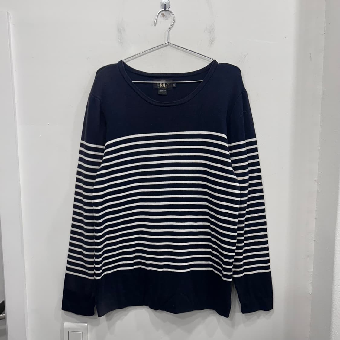 더블알엘 네이비 스트라이프 니트 슬리브 상품이미지2