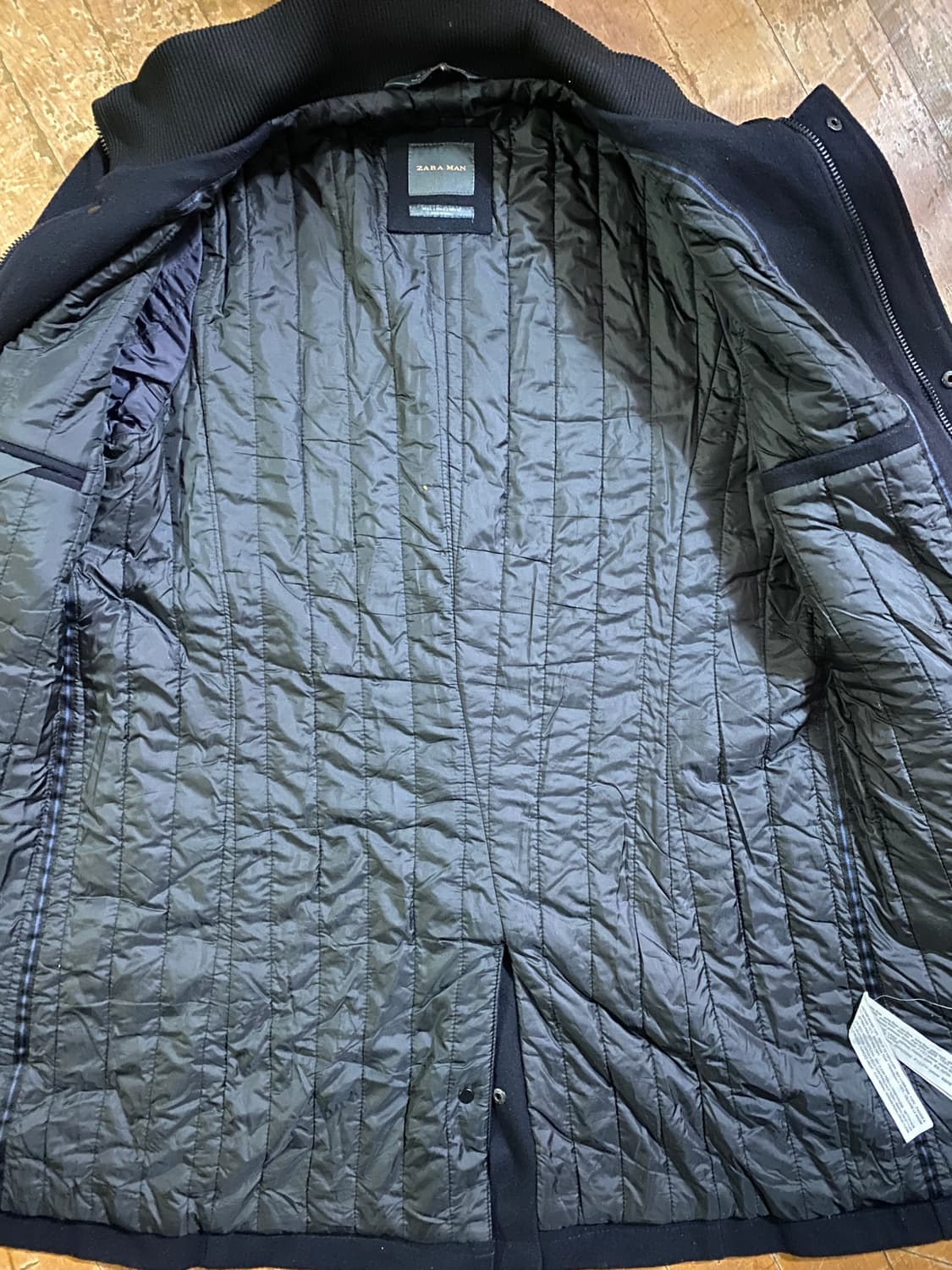 자라 맨 블랙 울 혼방 코트 L (100) 상품이미지4