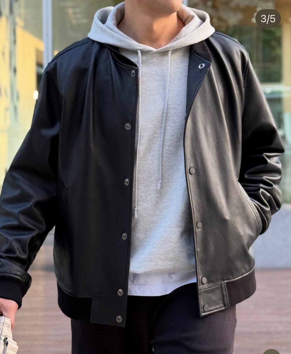 띠어리 양가죽 바시티 봄버 자켓 XXL(105-110) 상품이미지8