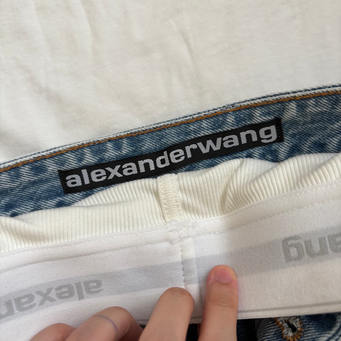 알렉산더왕 블루 엘라스틱 브리프 레이어 데님 진 상품이미지4