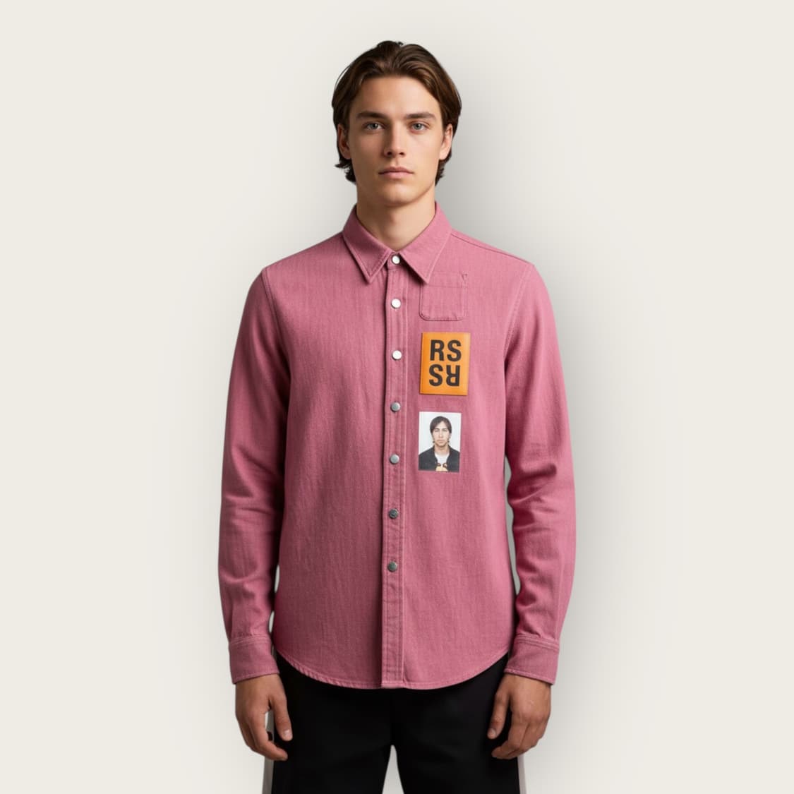 XS/ 라프시몬스 레더패치 셔츠자켓(기리보이.엑소 착용) 상품이미지1