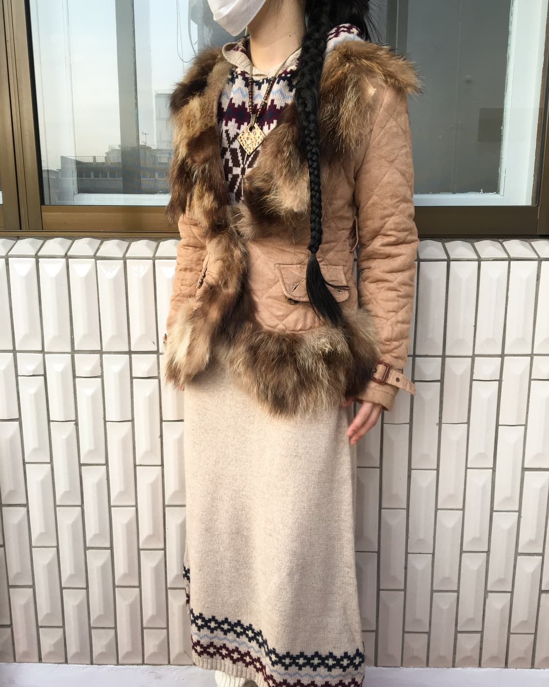 Belted fur trimming point jacket 상품이미지5