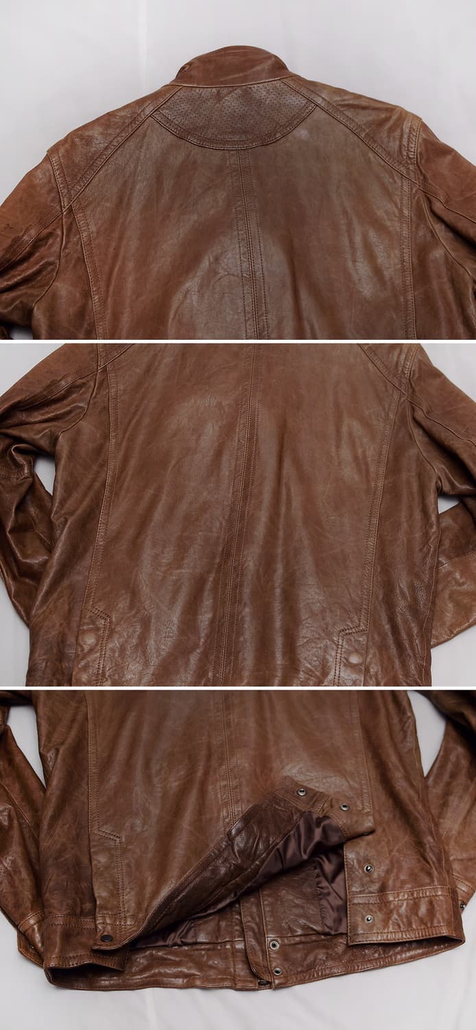 올드레더 워싱 브라운 쉽스킨 양가죽 라이더 자켓 (100) 상품이미지5