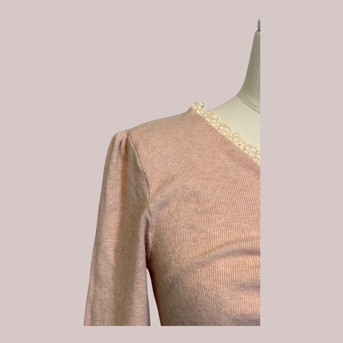 [발레코어] 메이 펄 셔링 레이스 가디건 (Pink) 상품이미지2