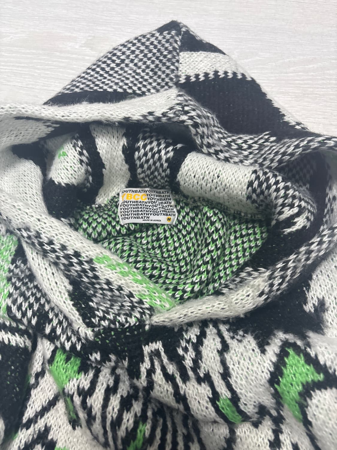 유스배쓰 youthbath 러프 페인팅 니트 후드 상품이미지2