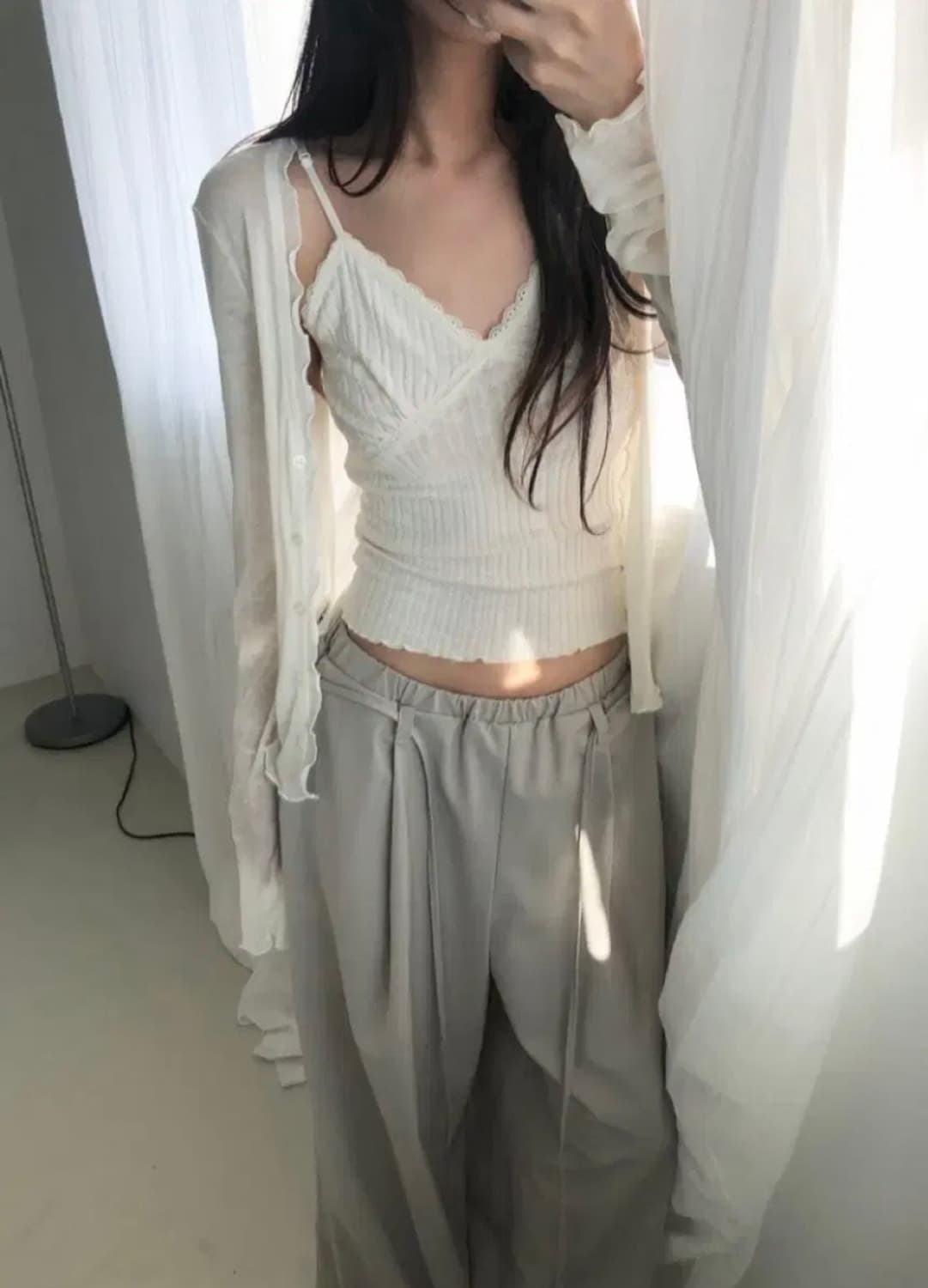 hereb4 string slacks beige 히어비포 스트링 슬랙스 상품이미지1