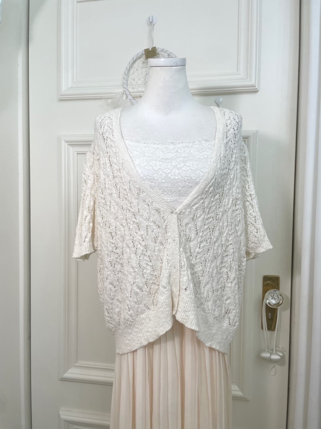 white lace crochet summer cardigan&lace 상품이미지1