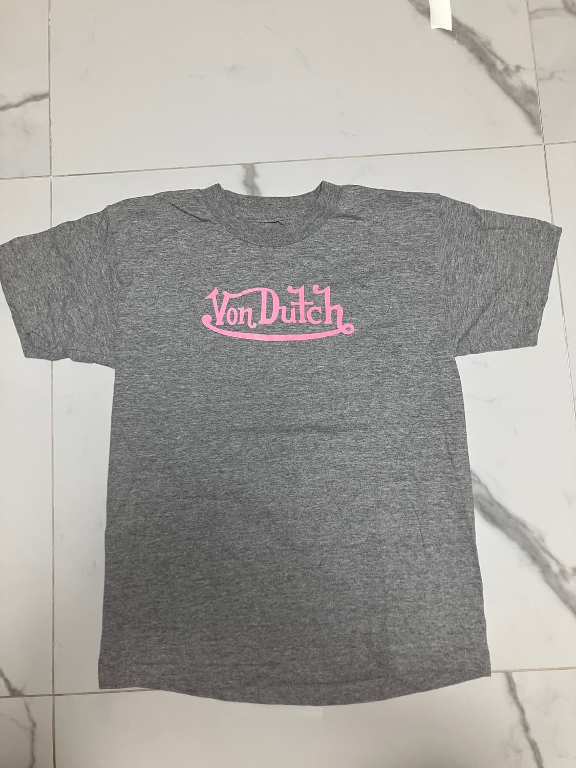 본더치 Y2K 그레이 핑크 로고 반팔티  상품이미지1