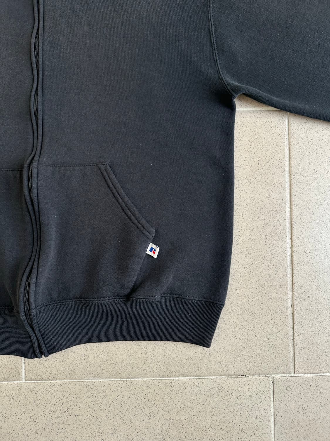 90s 빈티지 러셀 후드집업 블랙 L USA 상품이미지5