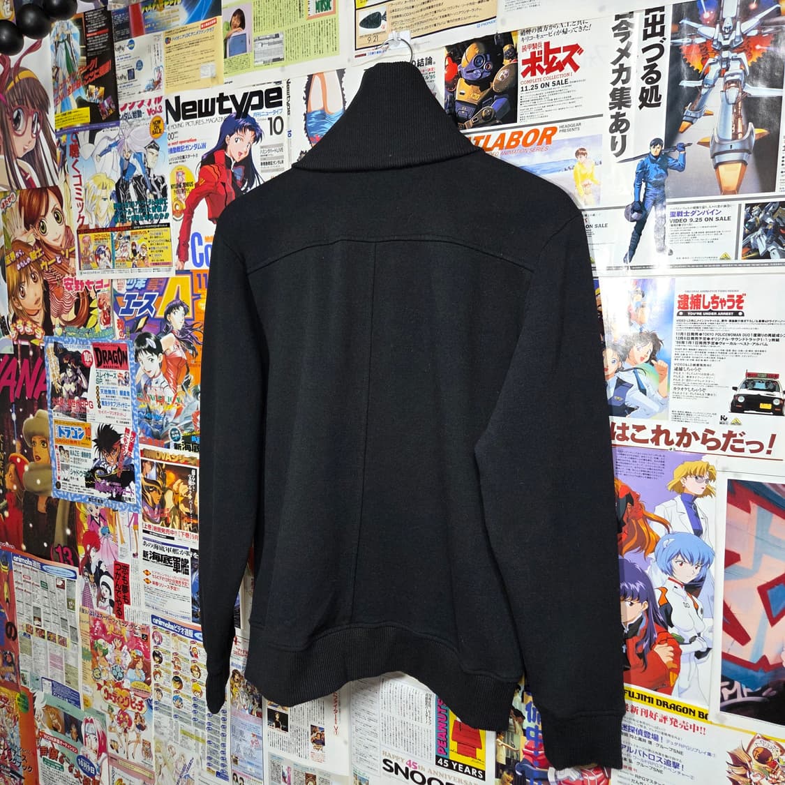 JPN 락시크 블랙 하이넥 버튼 기모 코튼 집업 상품이미지5