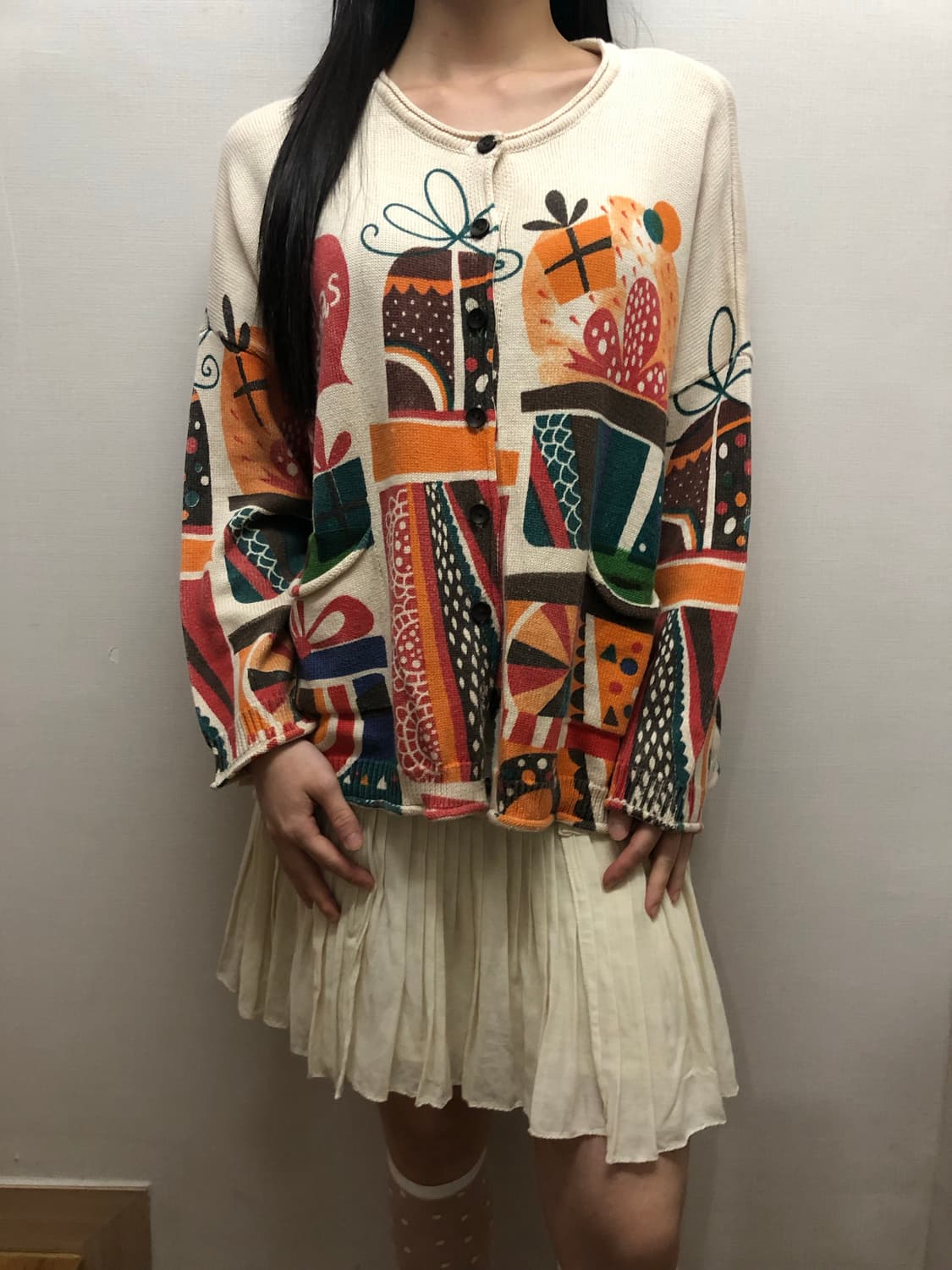 빈티지 아이보리 히피 가디건 상품이미지1