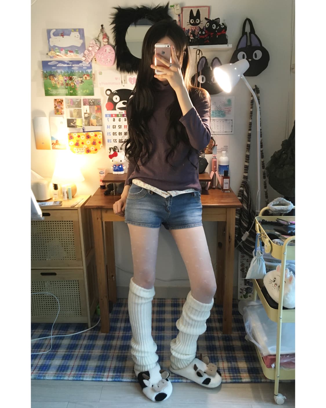 vintage flower low-rise denim short pant 상품이미지3