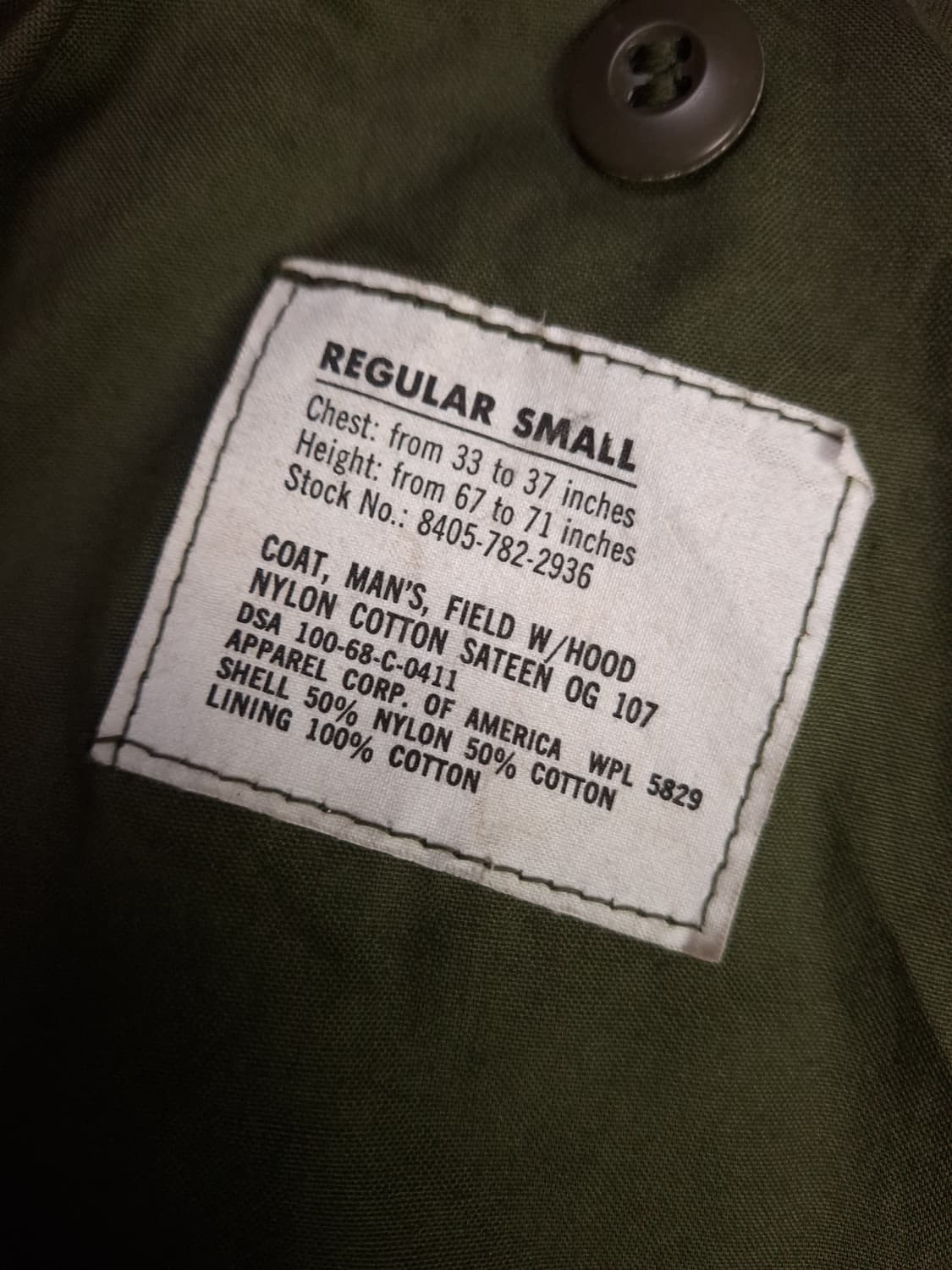 새제품 오리지날 미군 2세대 M-65 필드야상 상품이미지2