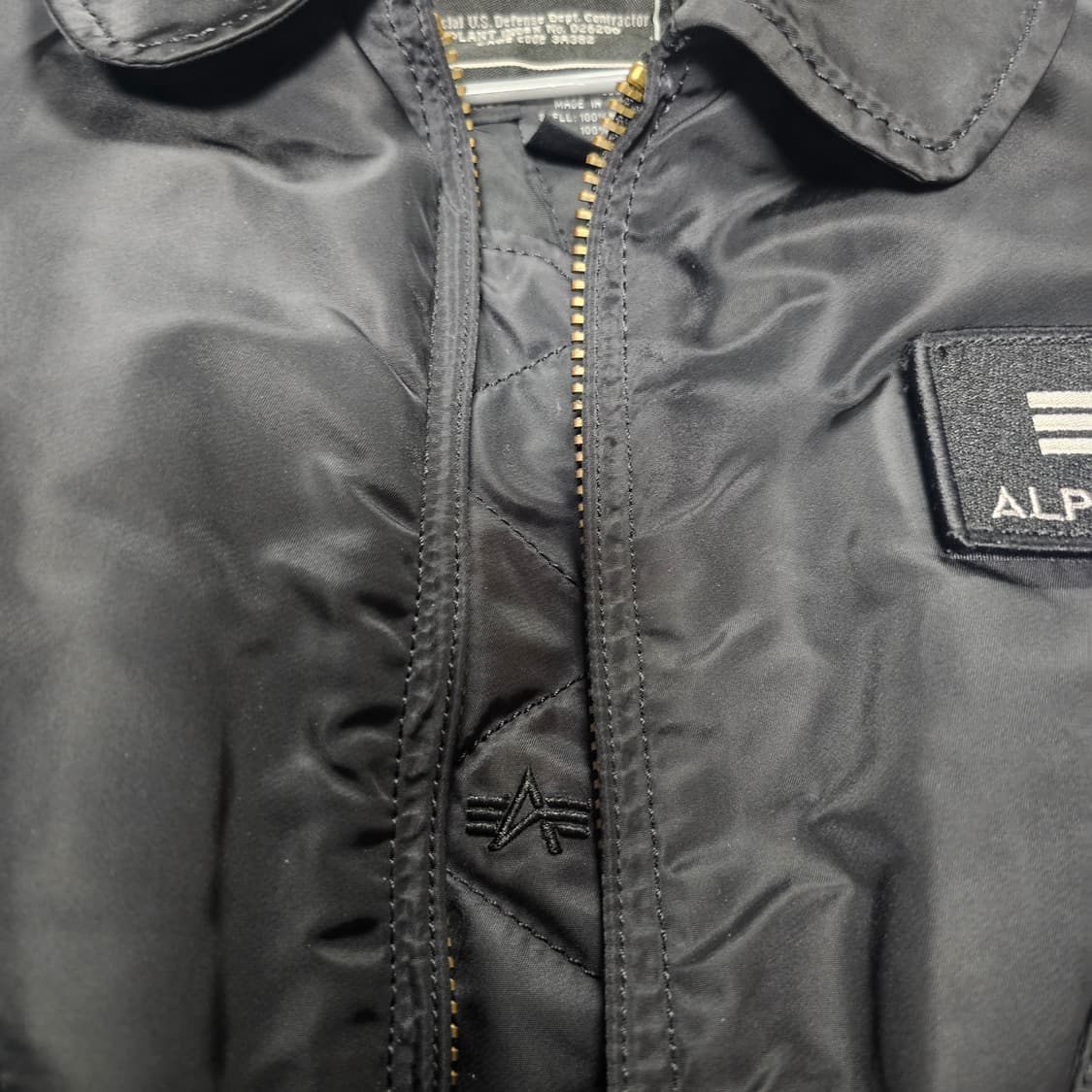 알파인더스트리 CWU-45P 항공점퍼 블랙 상품이미지6