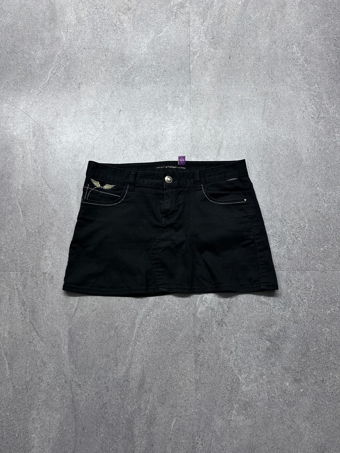 Glamorous 골드 윙 블랙 미니 스커트 상품이미지5