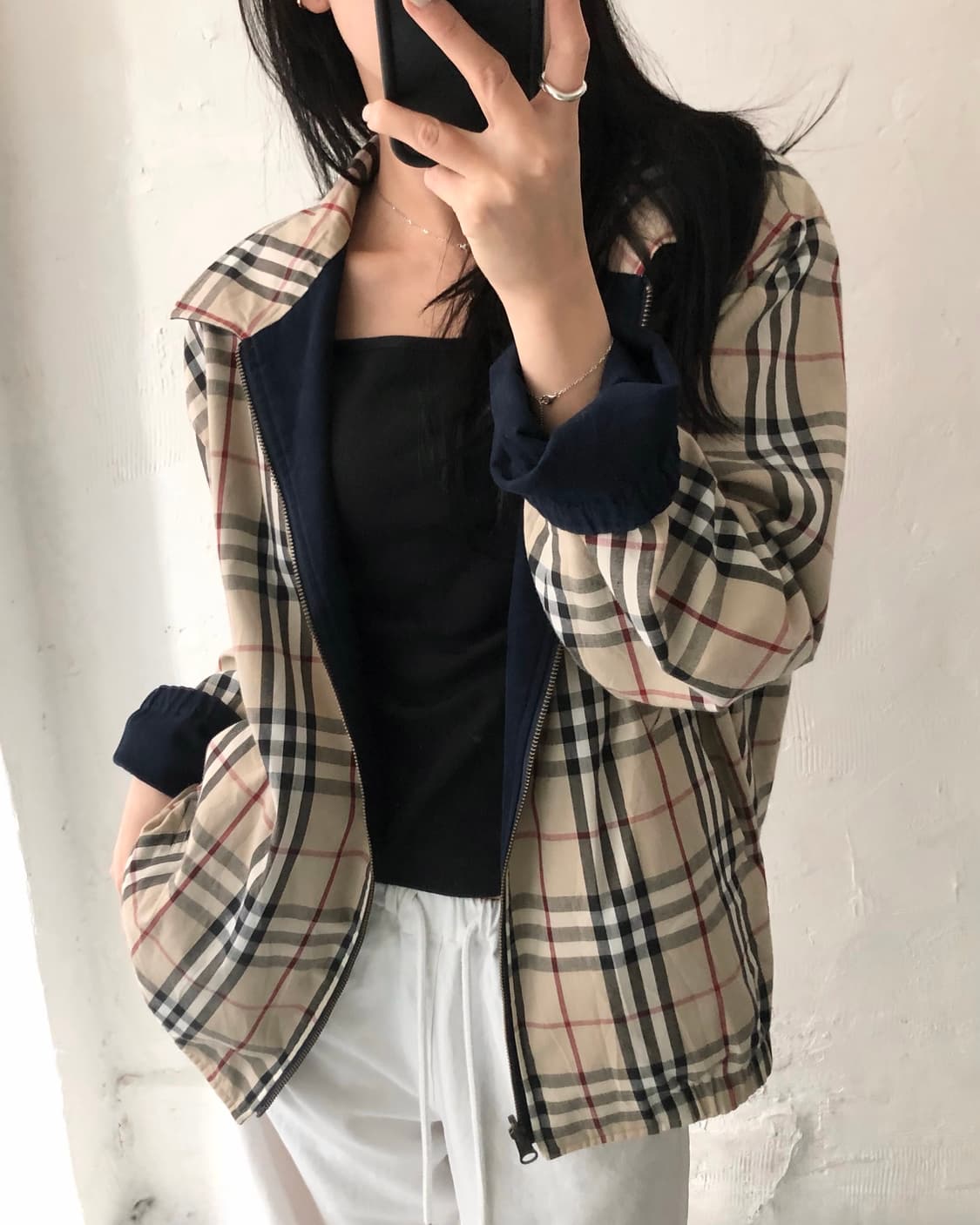 Burberry 버버리 네이비 노바체크 리버시블 자켓 상품이미지3