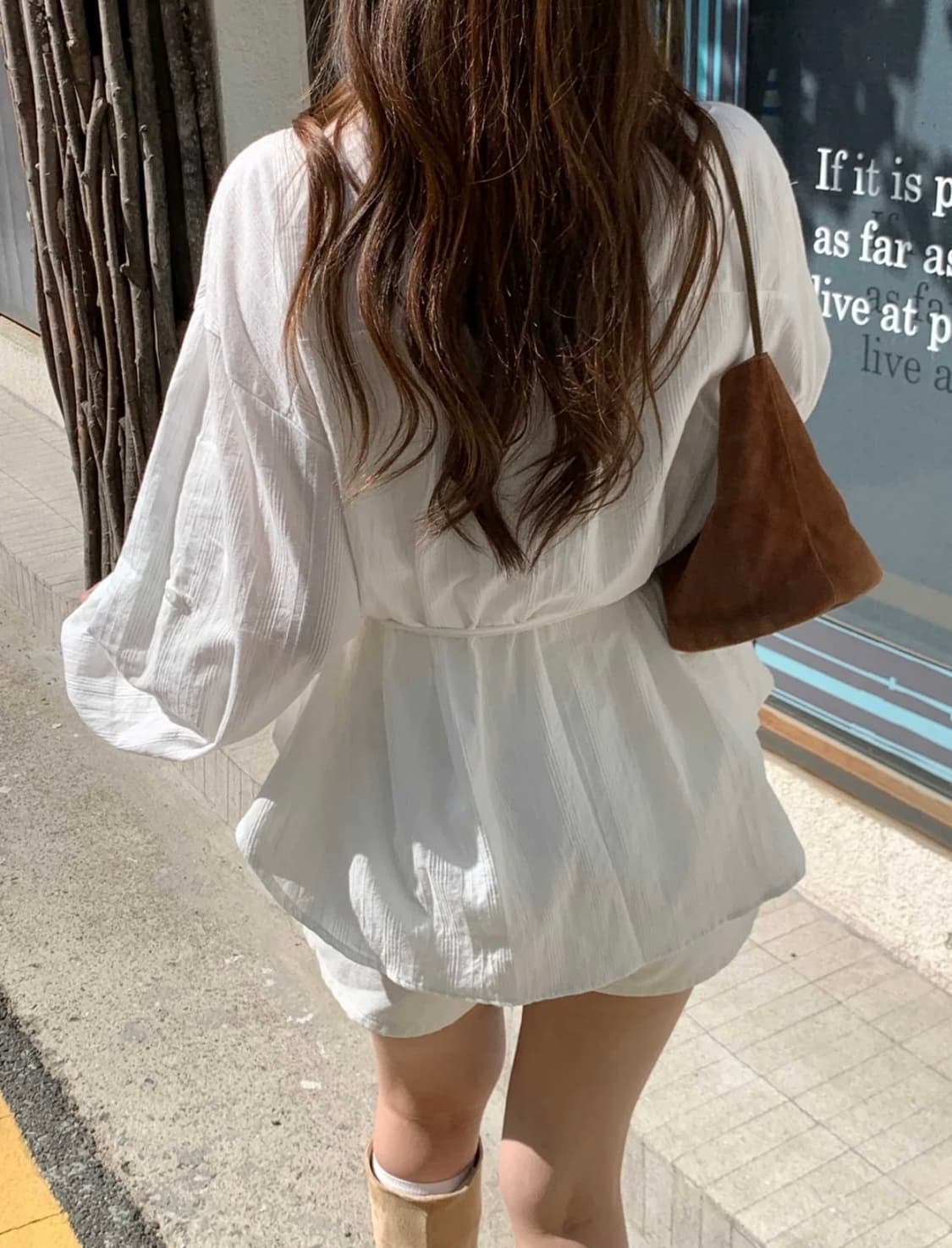 [새 상품] zaenio 리본 보이프렌드 셔츠 (white) 상품이미지4