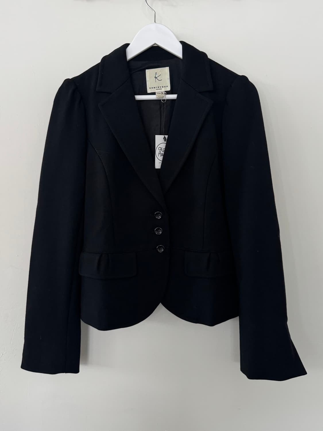 [Y2K/빈티지] KUMIKYOKU 쿠미쿄쿠 블랙 퍼프 숏 자켓 상품이미지2