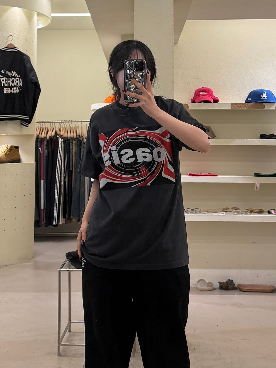 빈티지 오아시스 밴드 투어 프린팅 반팔 티셔츠 U1526 상품이미지1