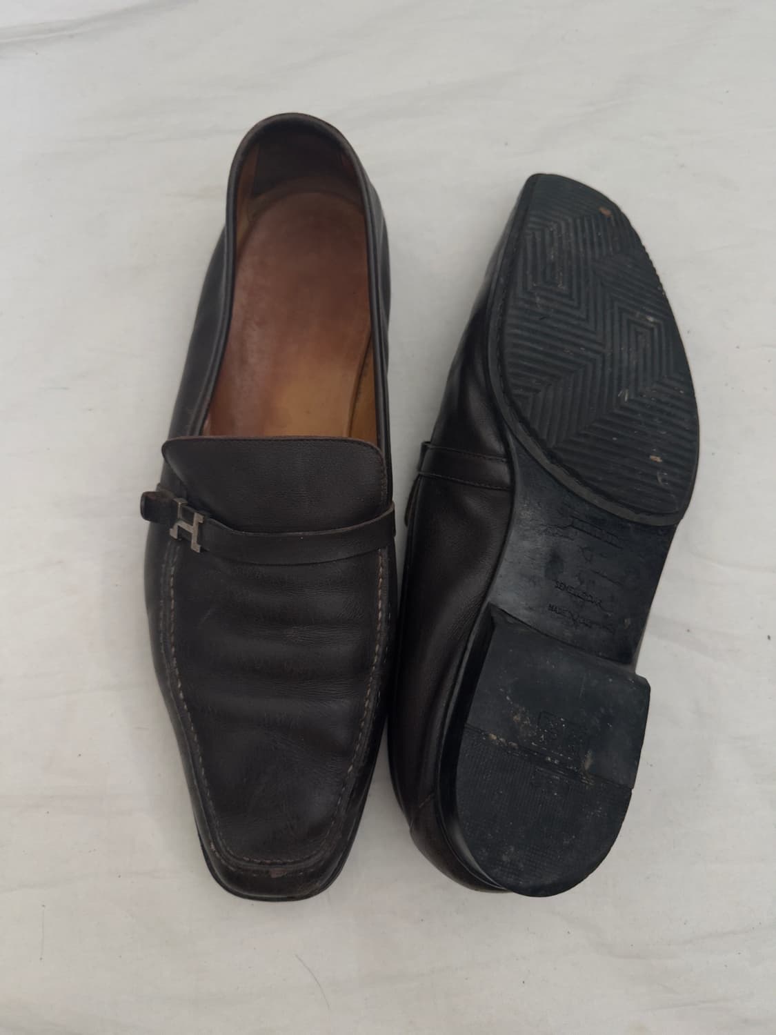 00s 에르메스 브라운 레더 로퍼 상품이미지4