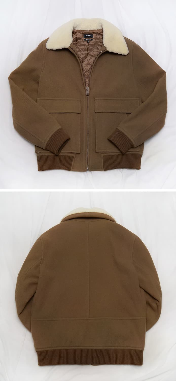 아페쎄 (a.p.c) 브론즈 시어링 집업 봄버 울자켓 (M / 100) 상품이미지2